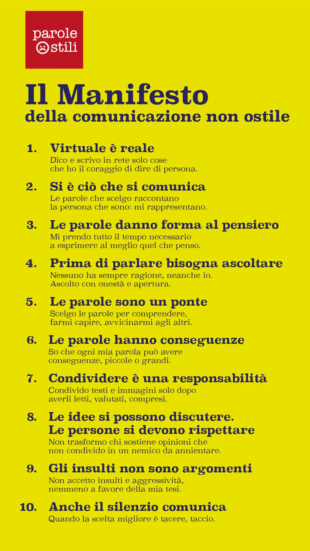 Manifesto comunicazione non ostile