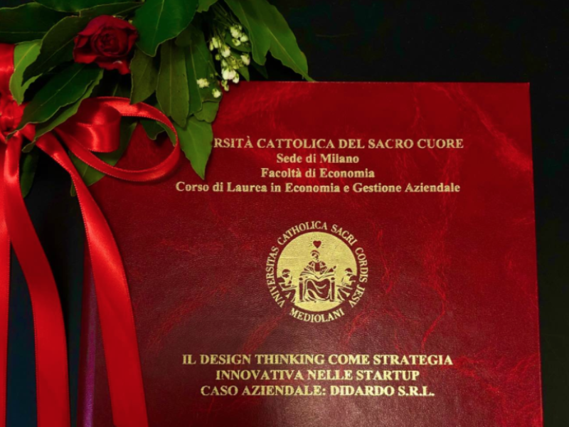 Tesi di Elisa Negri all'Università Cattolica sul Design Thinking come strategia per le startup: il caso didardo