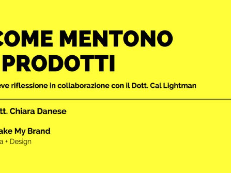 Copertina del talk Come mentono i prodotti di Chiara Danese di didardo, riflessione su dati e design